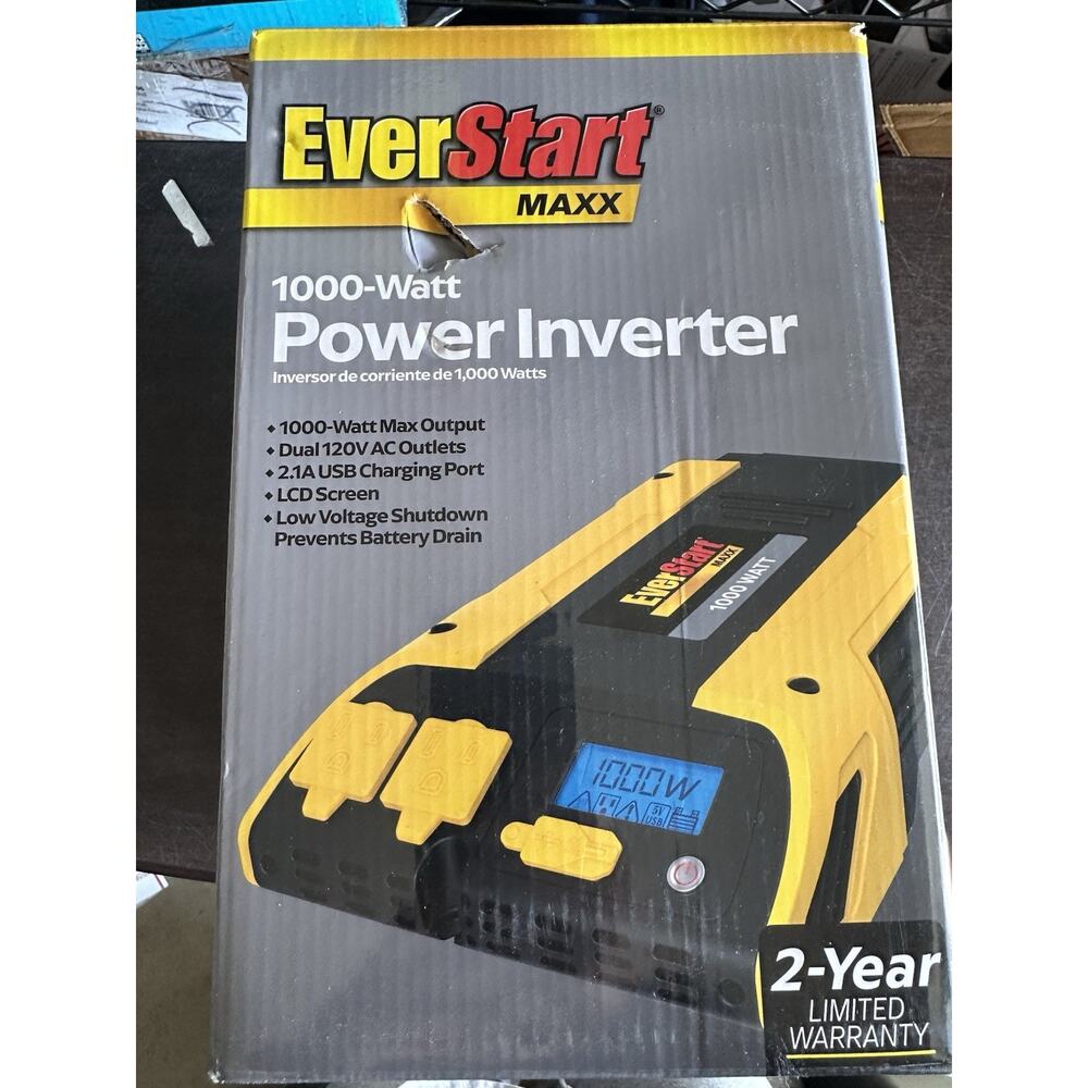 EverStart 1000 Watt Power Inverter with USB (PC1000E) -OPEN BOX